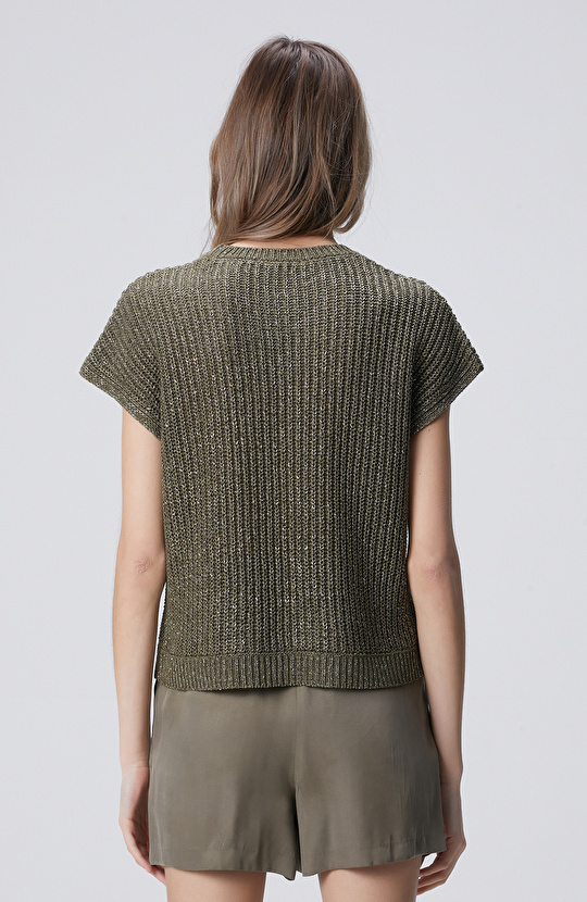 Haki Sim Dokulu Triko