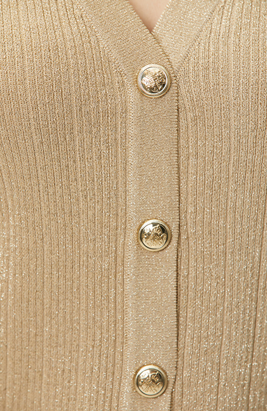 Gold Short Sleeve Knitwear Jacket