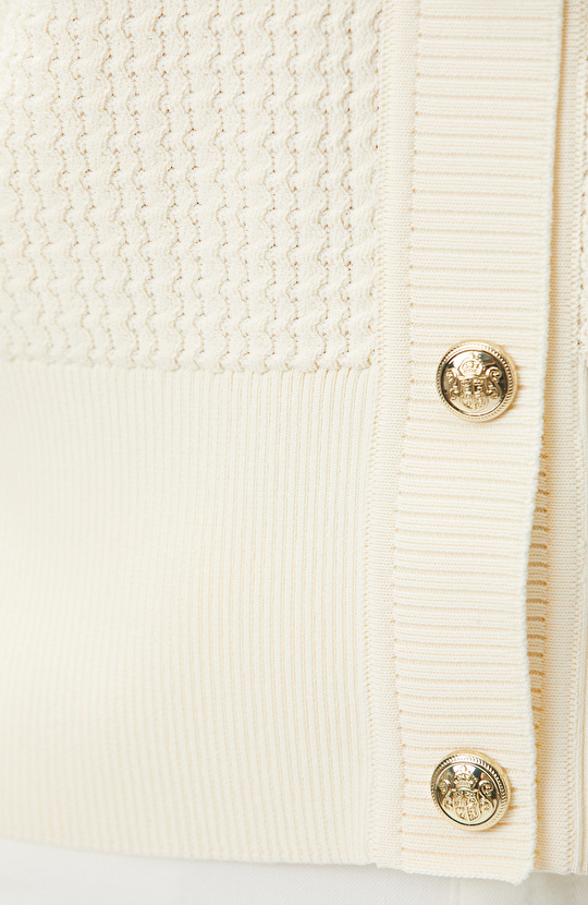 Vanilya Kısa Kol Düğme Detaylı Triko Ceket