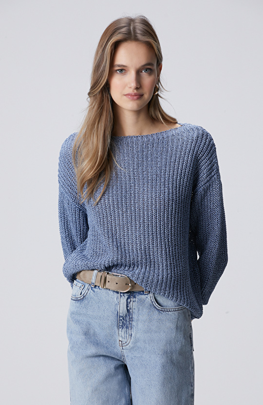 Mavi Truvakar Kol Triko Kazak