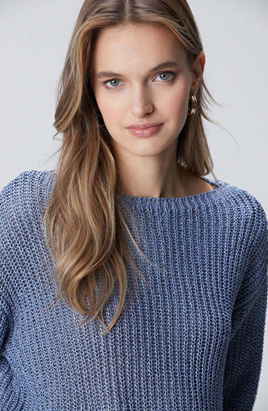 Mavi Truvakar Kol Triko Kazak