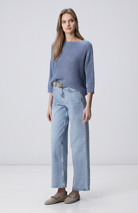 Mavi Truvakar Kol Triko Kazak