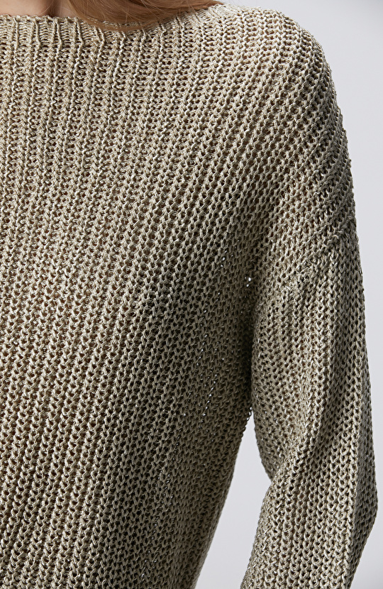 Açık Haki Truvakar Kol Triko Kazak