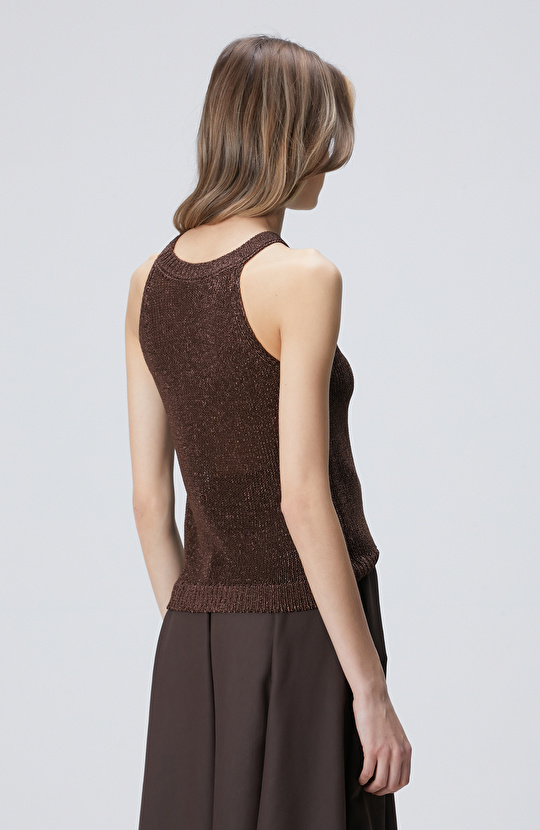 Acı Kahve Halter Yaka Triko