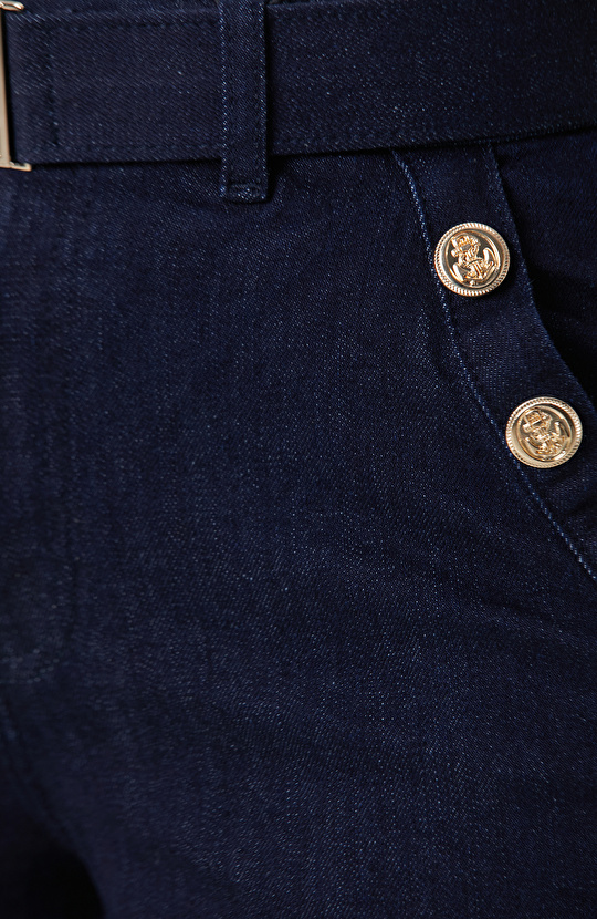 Lacivert Wide Straight Tencel Denim Pantolon