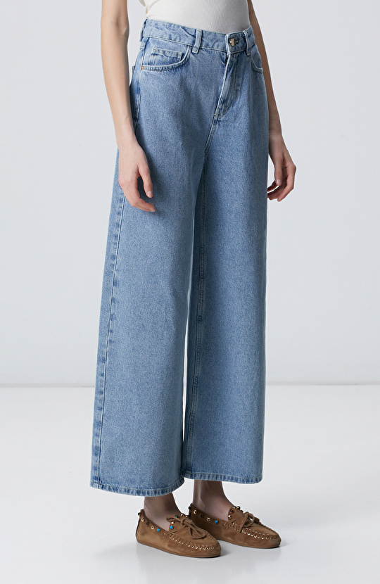 Açık Indigo Mavi Denim Pantolon