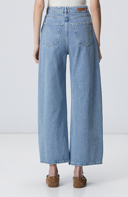 Açık Indigo Mavi Denim Pantolon