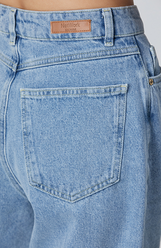 Açık Indigo Mavi Denim Pantolon