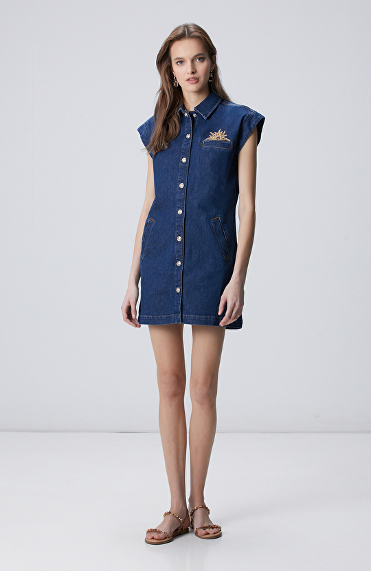 Dark Indigo Blue Denim Dress