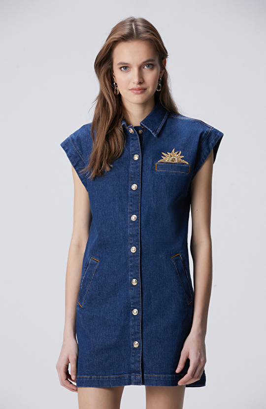 Dark Indigo Blue Denim Dress