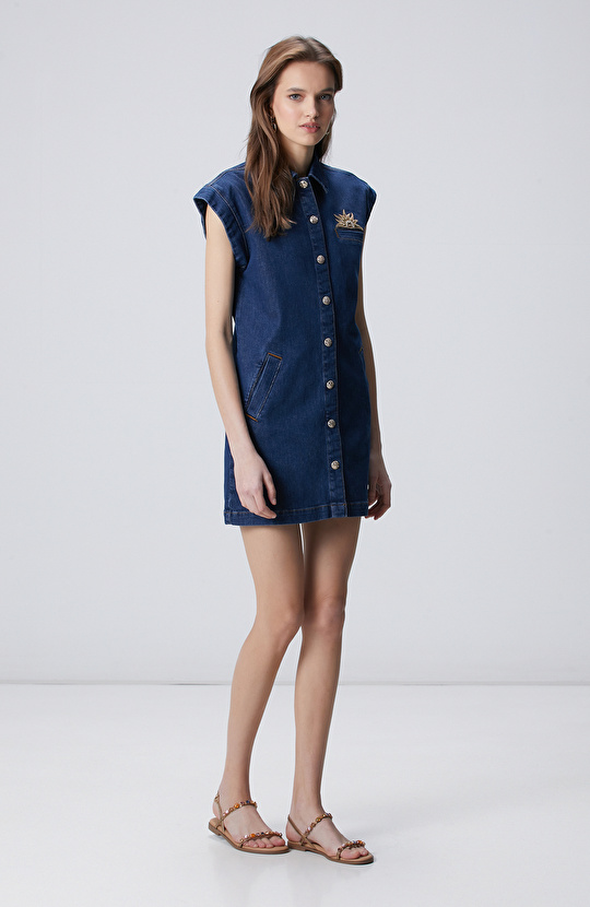 Dark Indigo Blue Denim Dress