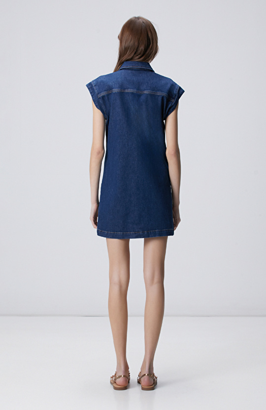 Dark Indigo Blue Denim Dress