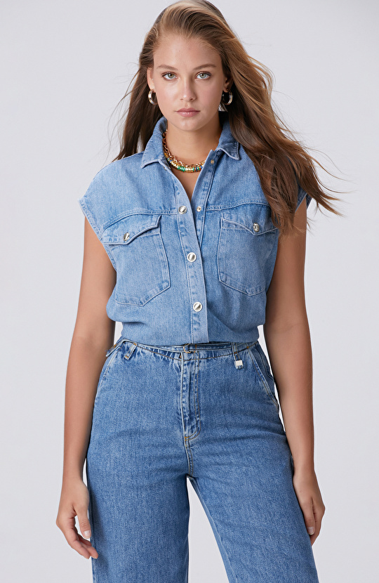 Indigo Tencel Denim Gömlek