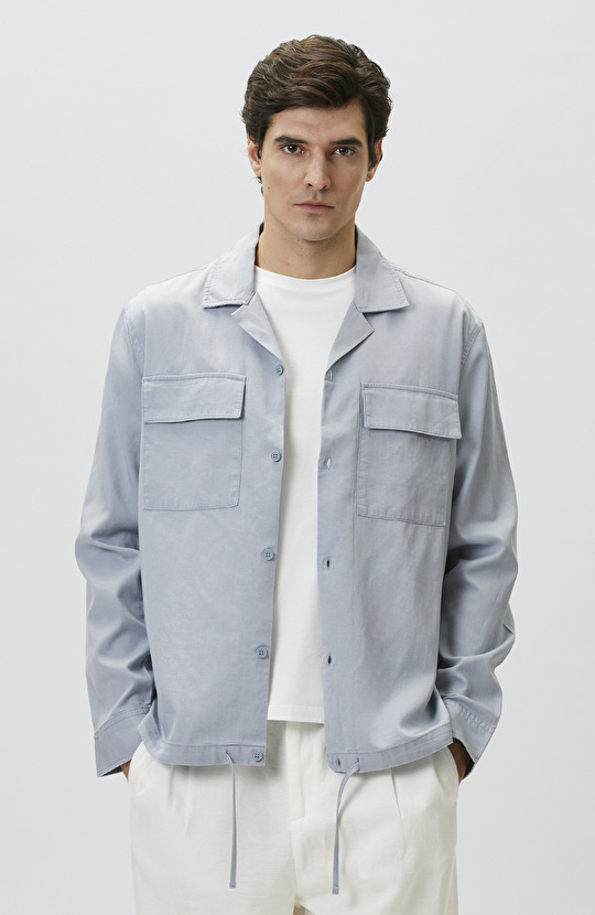 Blue Comfort Lyocell Blended Shirt
