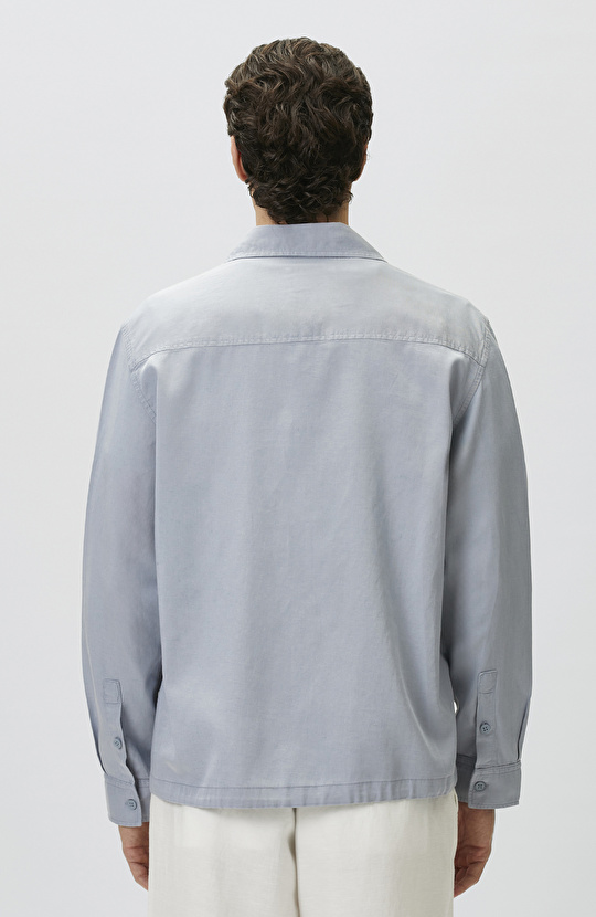 Blue Comfort Lyocell Blended Shirt