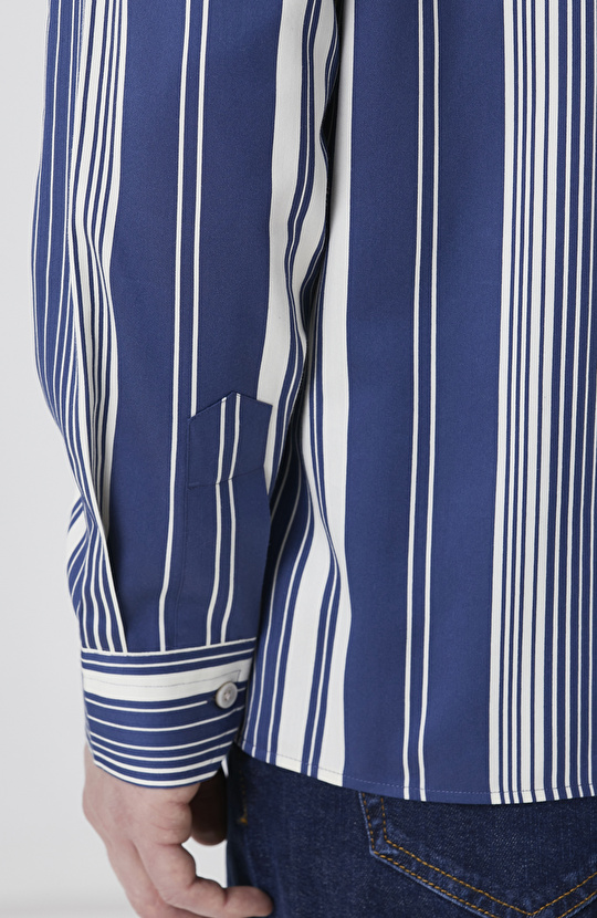 Navy Blue and White Shirt