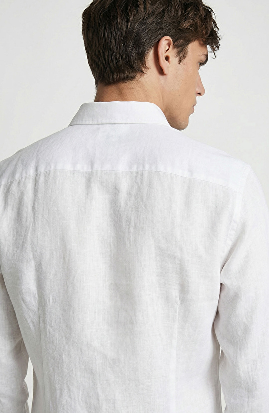 Beyaz Keten Gömlek