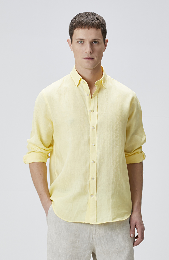 Sarı Keten Gömlek