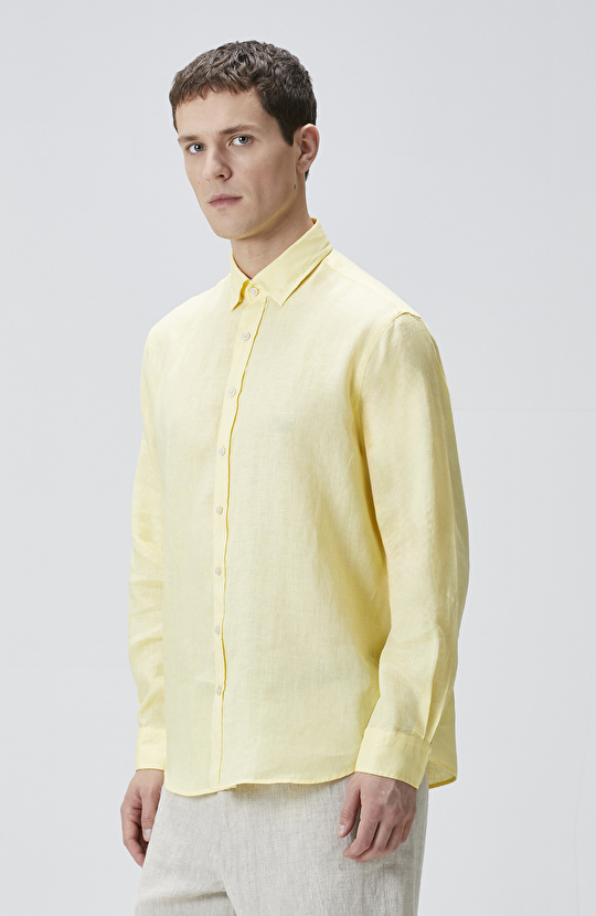 Sarı Keten Gömlek