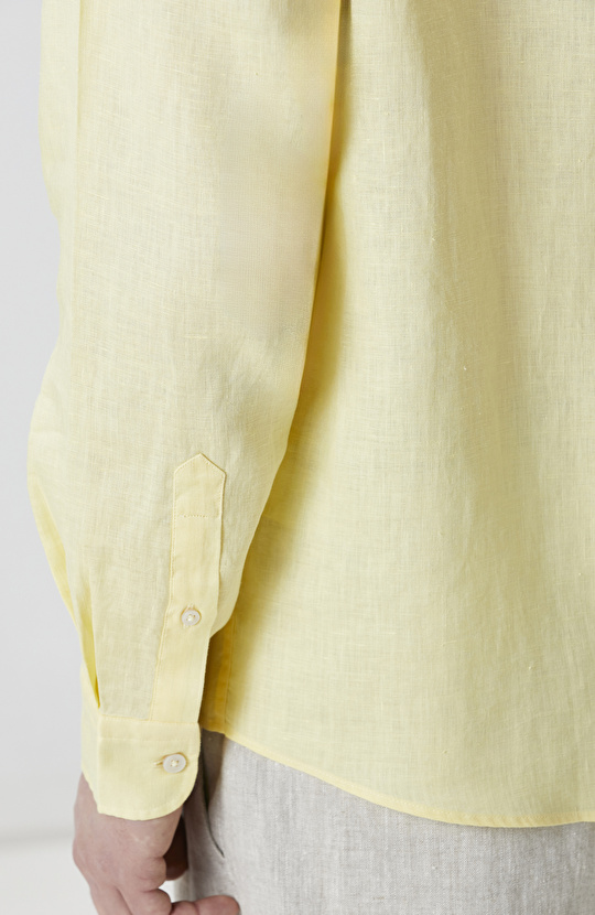 Sarı Keten Gömlek