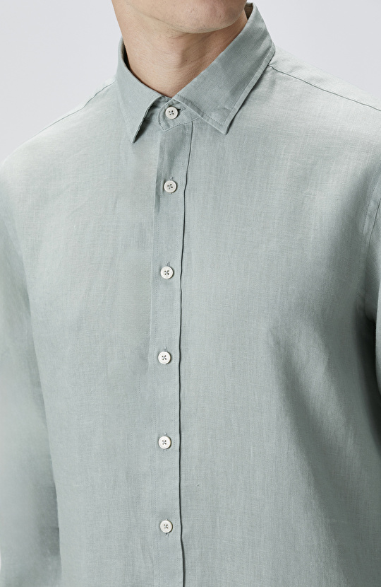 Yeşil Keten Gömlek