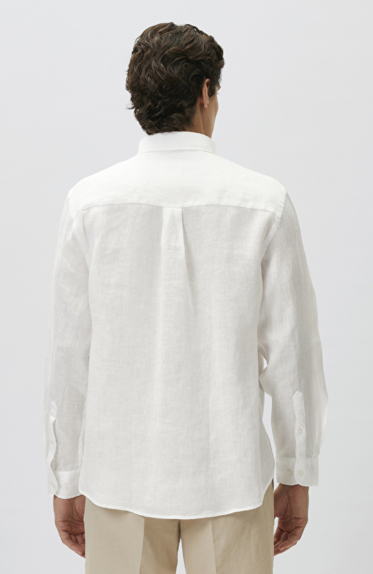 White Comfort Linen Shirt