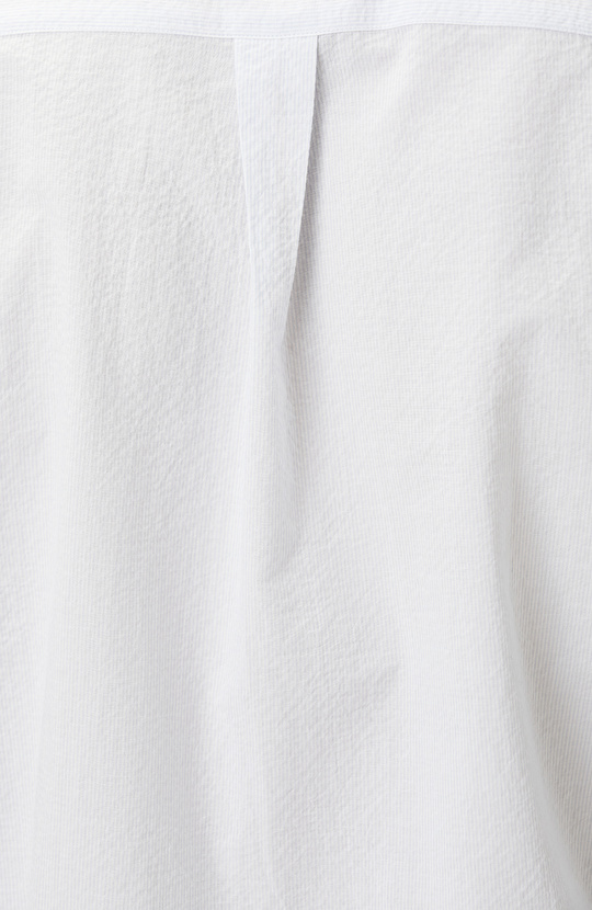 Mavi Beyaz Çizgili Gofreli Comfort Gömlek