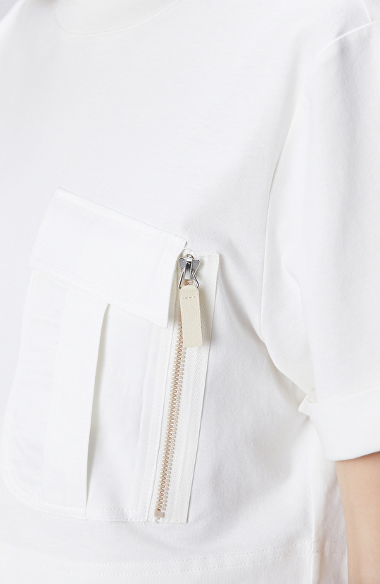 N-Tech Kırık Beyaz Garni Detaylı T-shirt