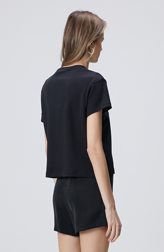 Siyah Baskılı T-shirt