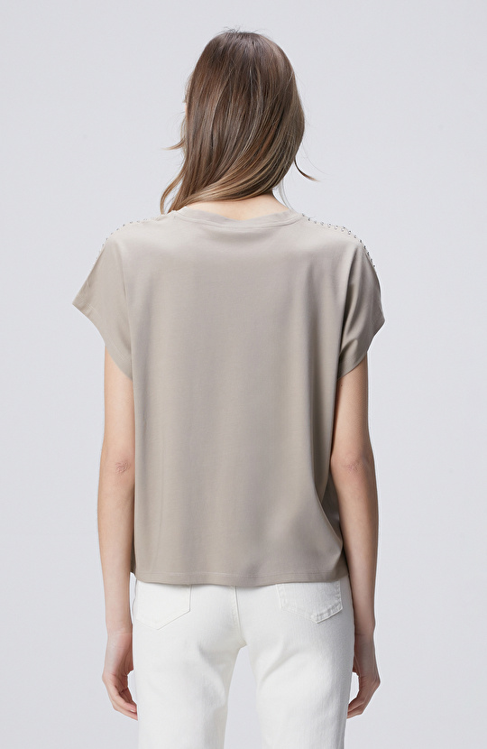 Vizon Taş İşlemeli T-shirt