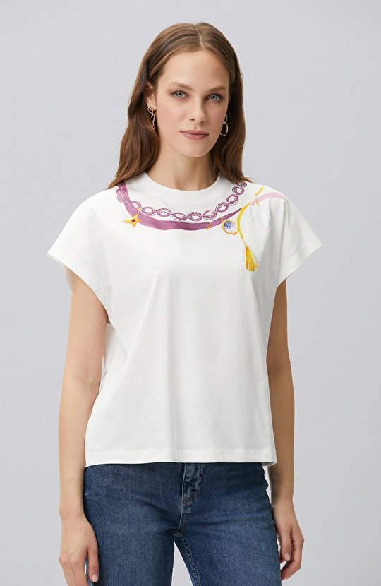 Off-White Collar Print Detailed T-shirt