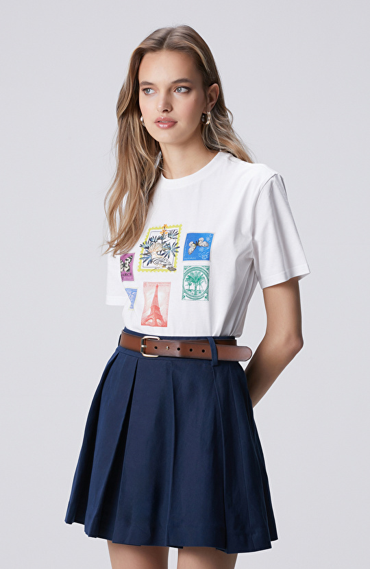 N-Tech Kırık Beyaz Baskılı T-shirt