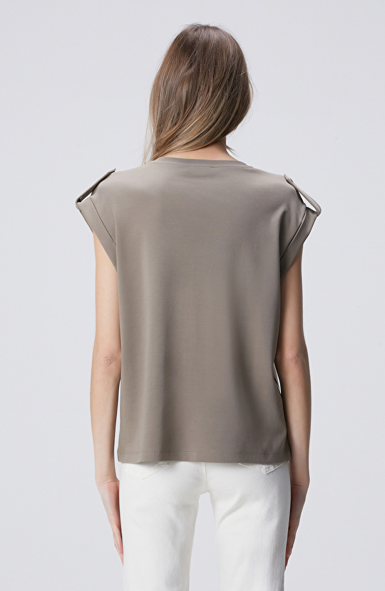 Vizon Taş Detaylı T-shirt