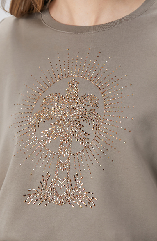 Vizon Taş Detaylı T-shirt