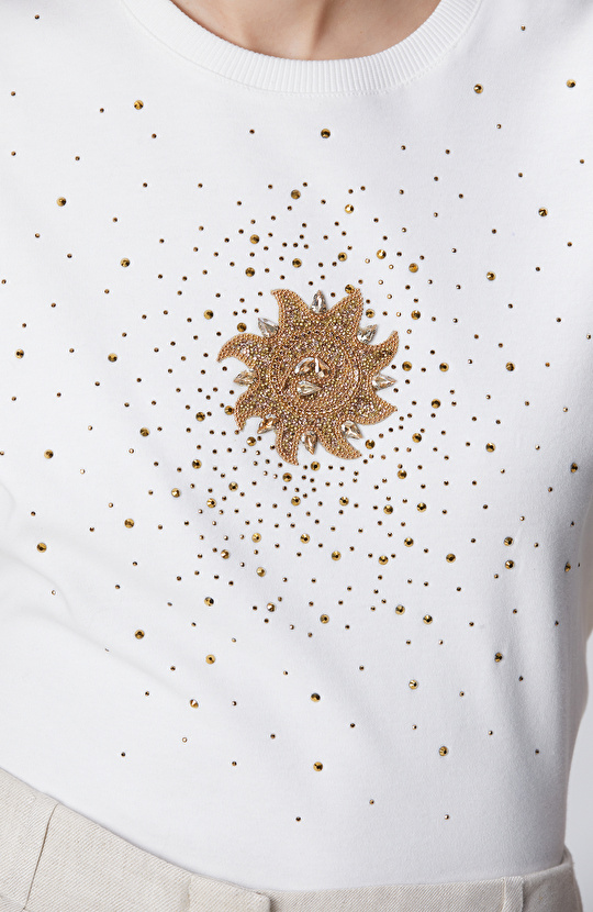 Off White Stone Printed T-shirt