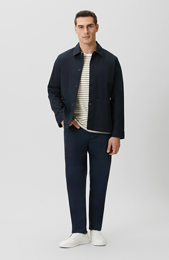 Lacivert Kaplamalı Denim Pantolon