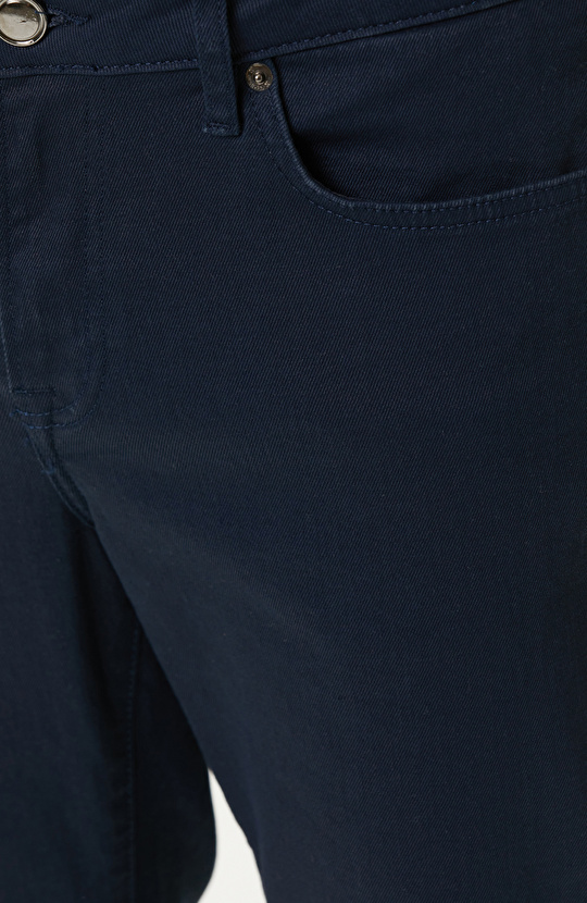 Lacivert Kaplamalı Denim Pantolon