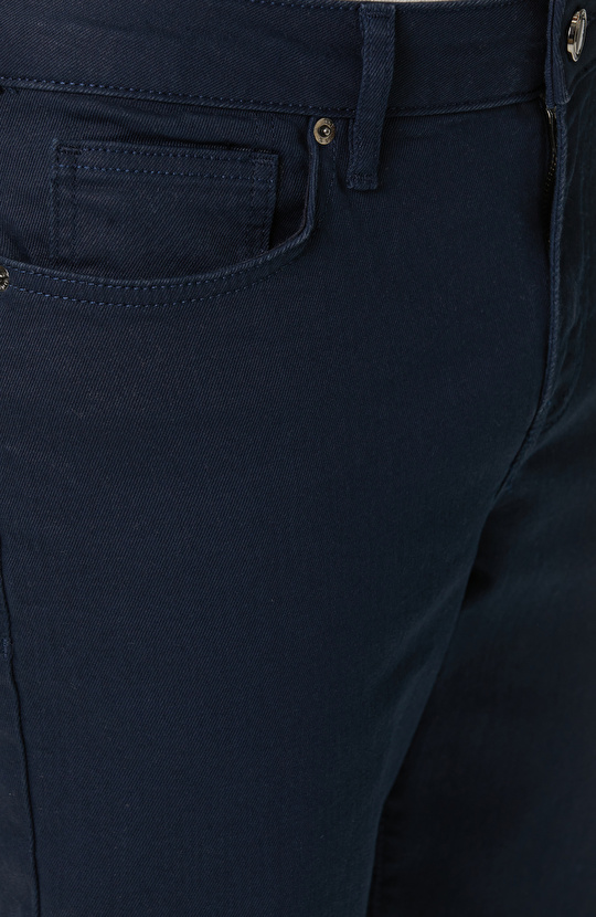 Lacivert Kaplamalı Denim Pantolon