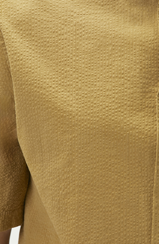 Relaxed Fit Yağ Yeşili Gofreli Gömlek