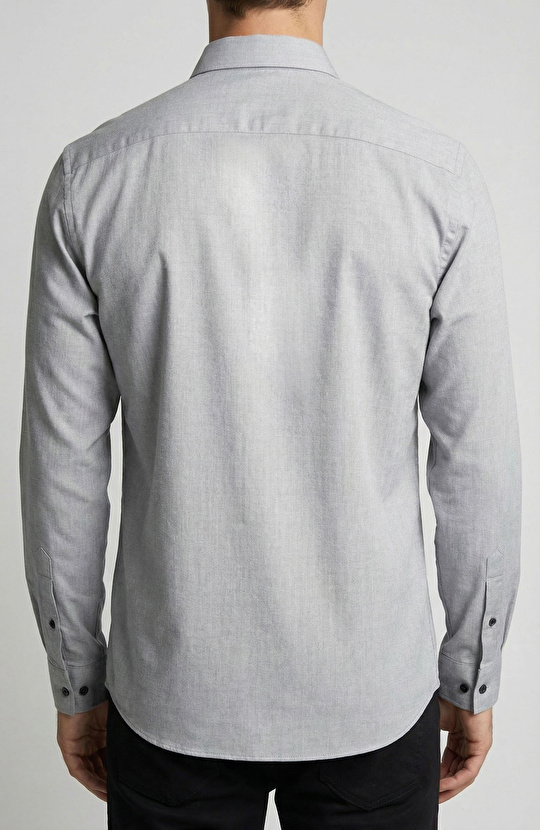 Slim Fit Siyah Oxford Gömlek