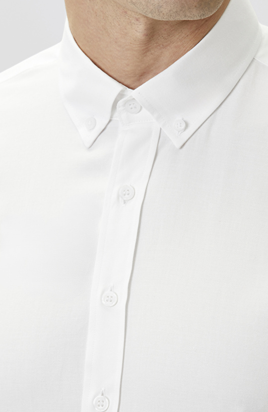 Slim Fit Beyaz Oxford Gömlek
