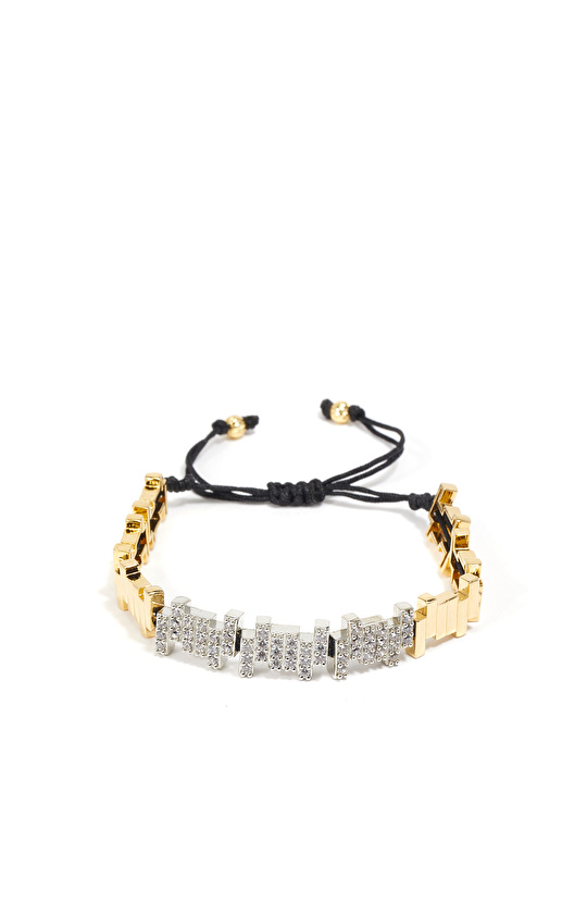 Silver Gold Taşlı Kadın Bileklik