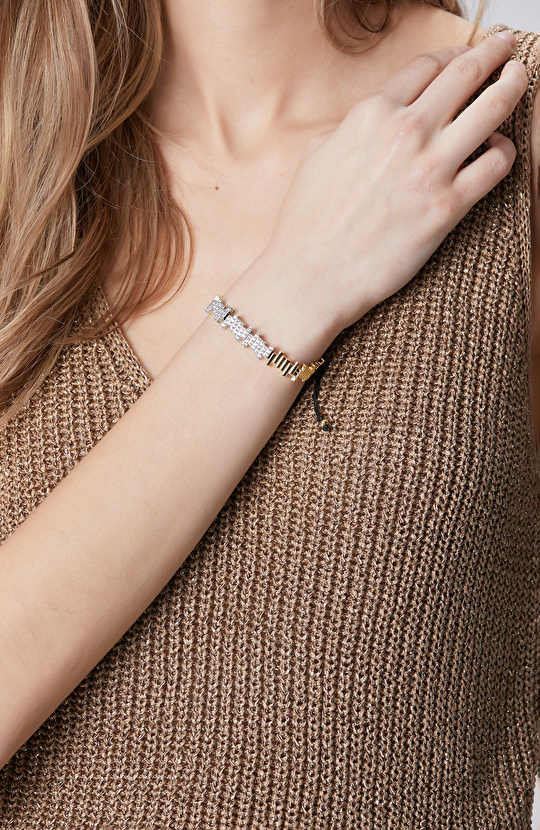 Silver Gold Stone Women's Bracelet