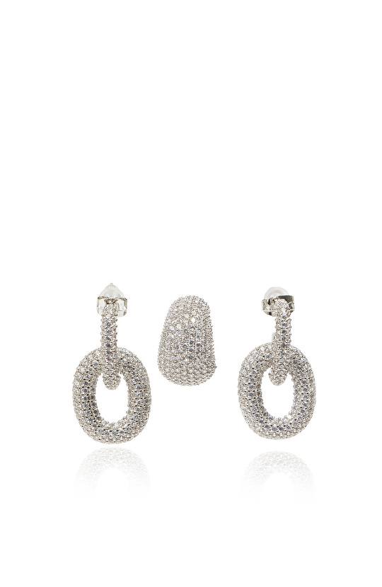 Silver Kadın Cufflı Küpe