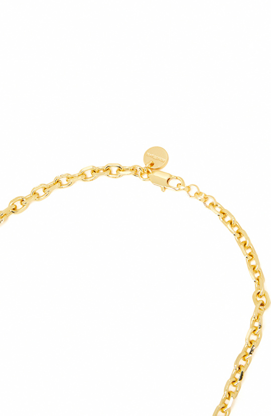 Silver Gold Taşlı Kadın Kolye