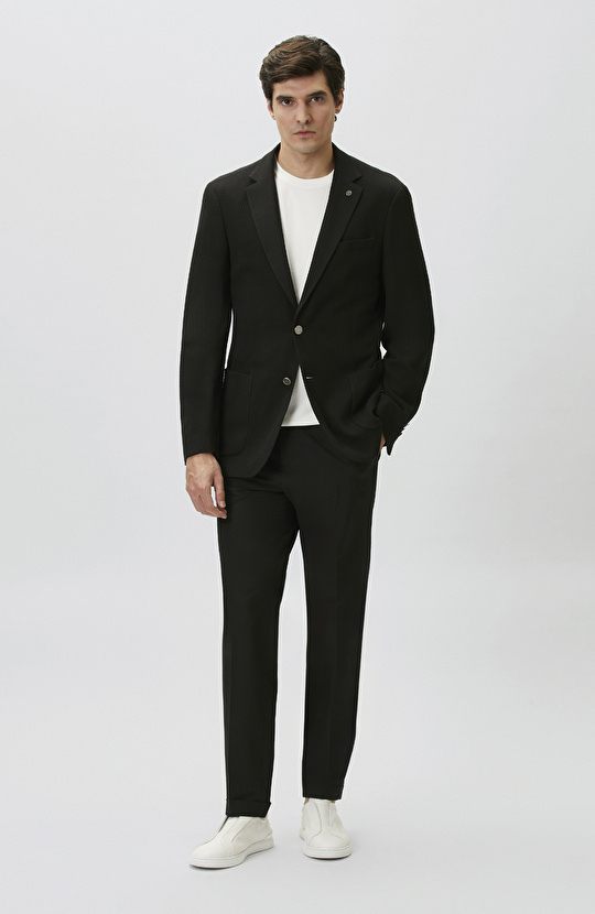 N-Tech Siyah Gofreli Jogger Pantolon