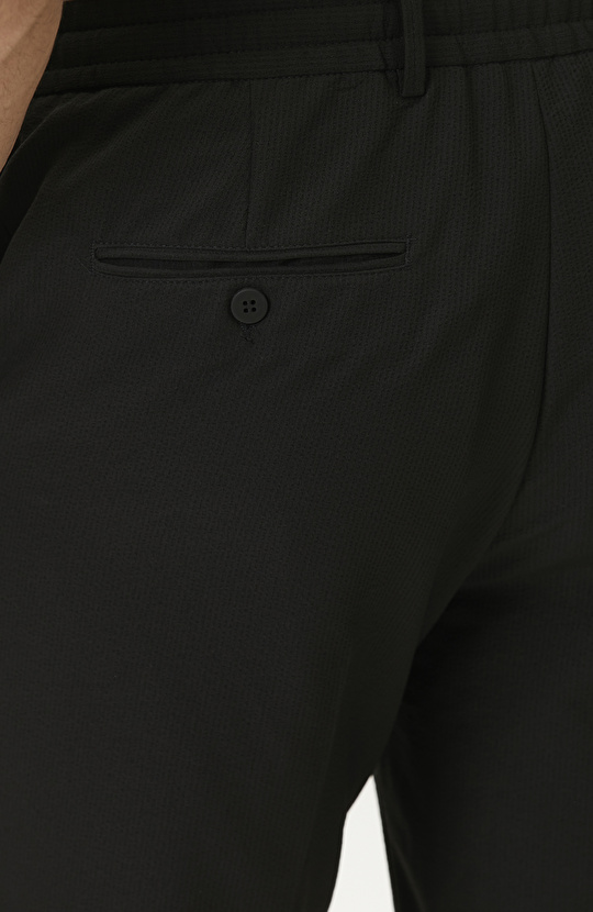 N-Tech Siyah Gofreli Jogger Pantolon