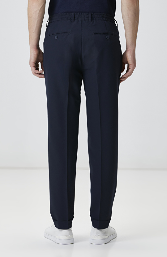 N-Tech Lacivert Gofreli Jogger Pantolon