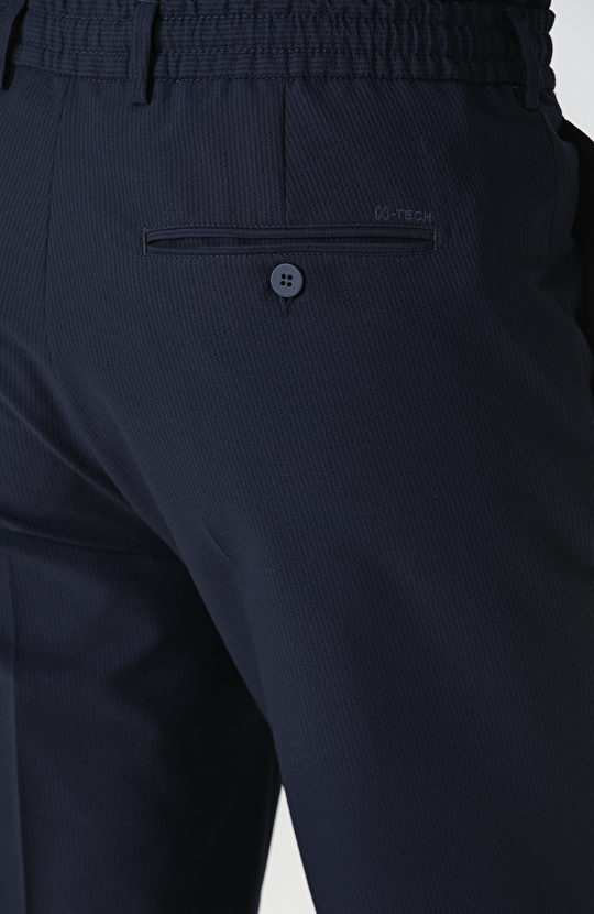 N-Tech Lacivert Gofreli Jogger Pantolon