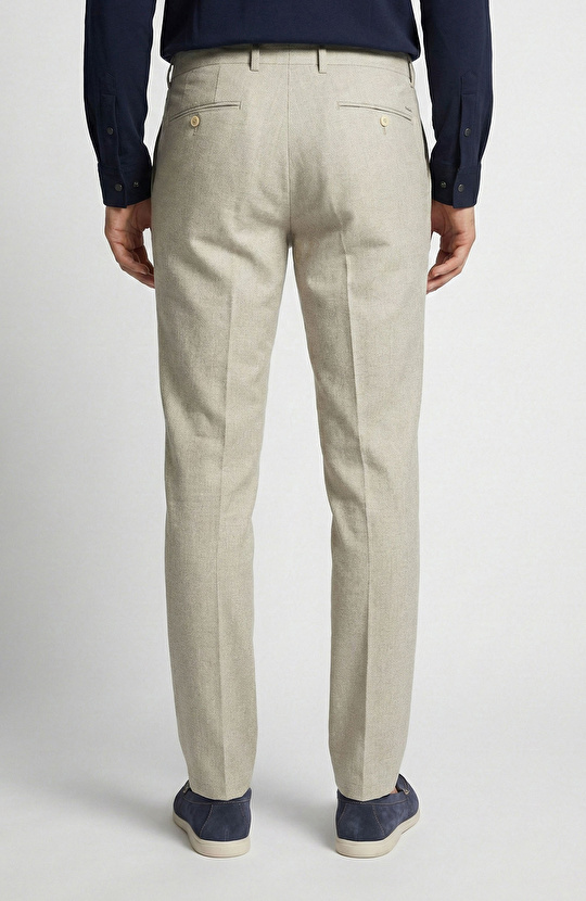 Bej Diyagonal Pantolon